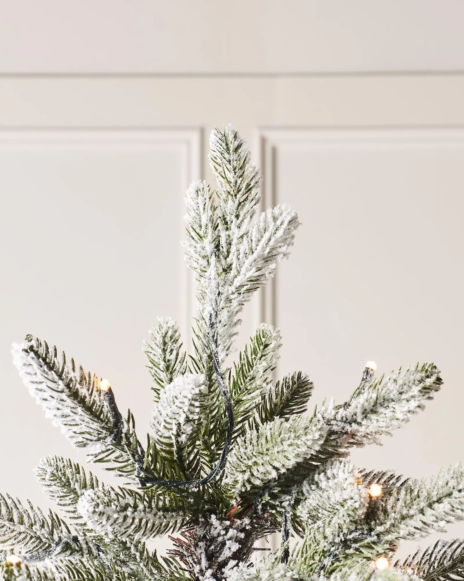 WeRChristmas Pre-Lit Slim Snow Flocked Christmas Tree, 7 Ft