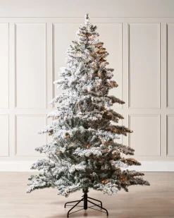 WeRChristmas Pre-Lit Snow Flocked Alpine Christmas Tree, 6 Ft