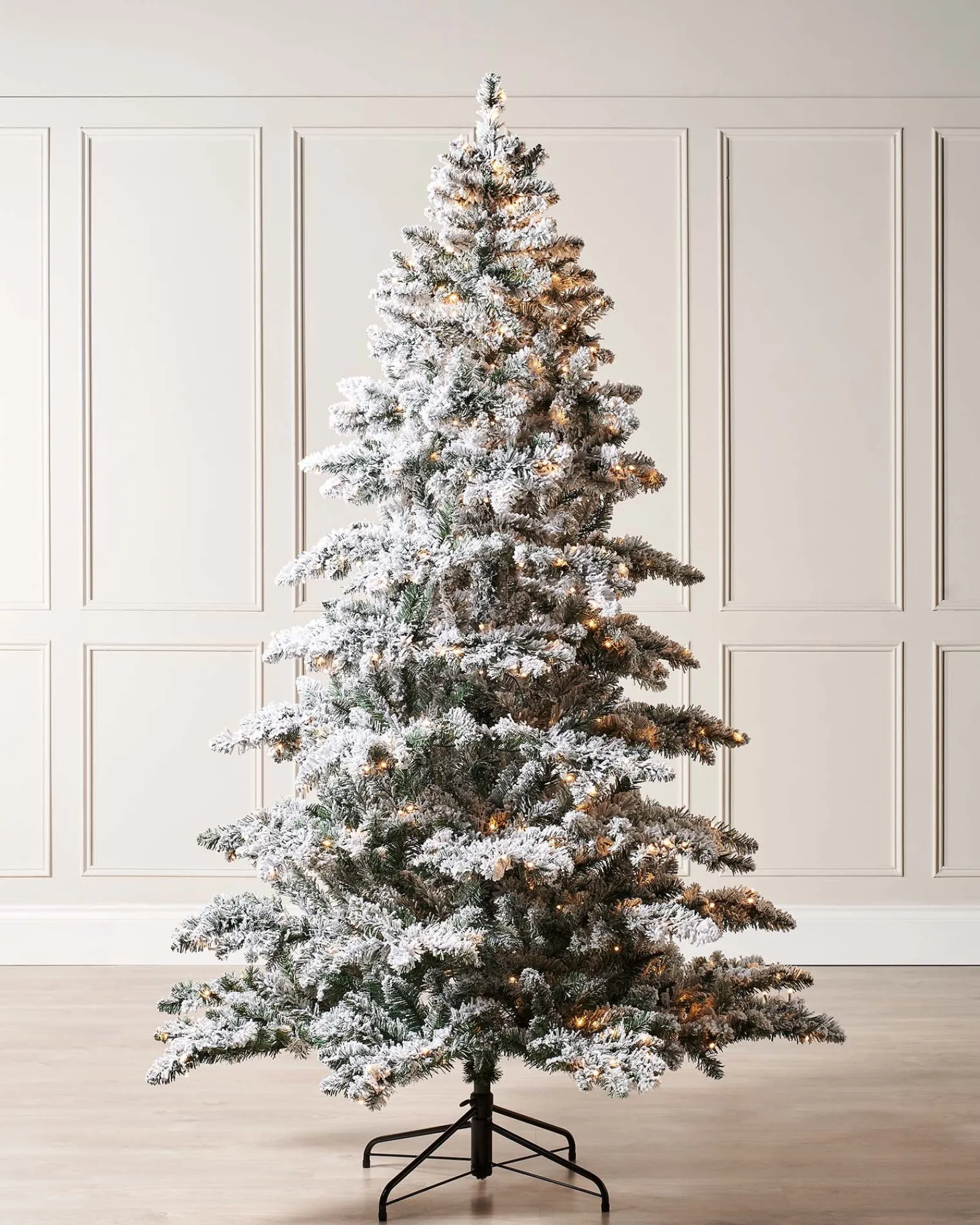 WeRChristmas Pre-Lit Snow Flocked Alpine Christmas Tree, 7 Ft