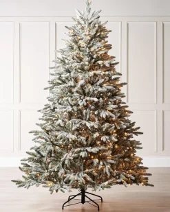 WeRChristmas Pre-Lit Snow Flocked Christmas Tree, 6.5 Ft