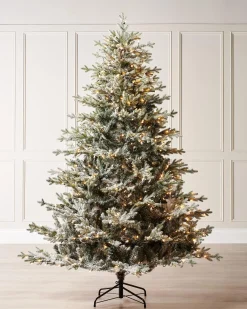 WeRChristmas Pre-Lit Snow Flocked Fraser Fir Christmas Tree, 6 Ft