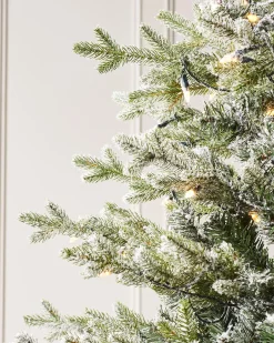 WeRChristmas Pre-Lit Snow Flocked Fraser Fir Christmas Tree, 7 Ft