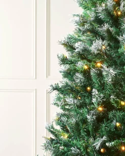 WeRChristmas Pre-Lit Snow Flocked Mixed Pine Christmas Tree, 6 Ft