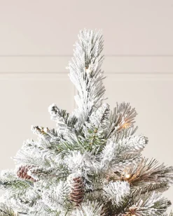 WeRChristmas Pre-Lit Snow Flocked Mixed Pine Christmas Tree, 5 Ft