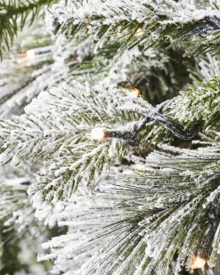 WeRChristmas Pre-Lit Snow Flocked Mixed Pine Christmas Tree, 6 Ft