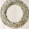 WeRChristmas Pre-Lit Snow Flocked Natural Fir Majestic Wreath, 1.5 M