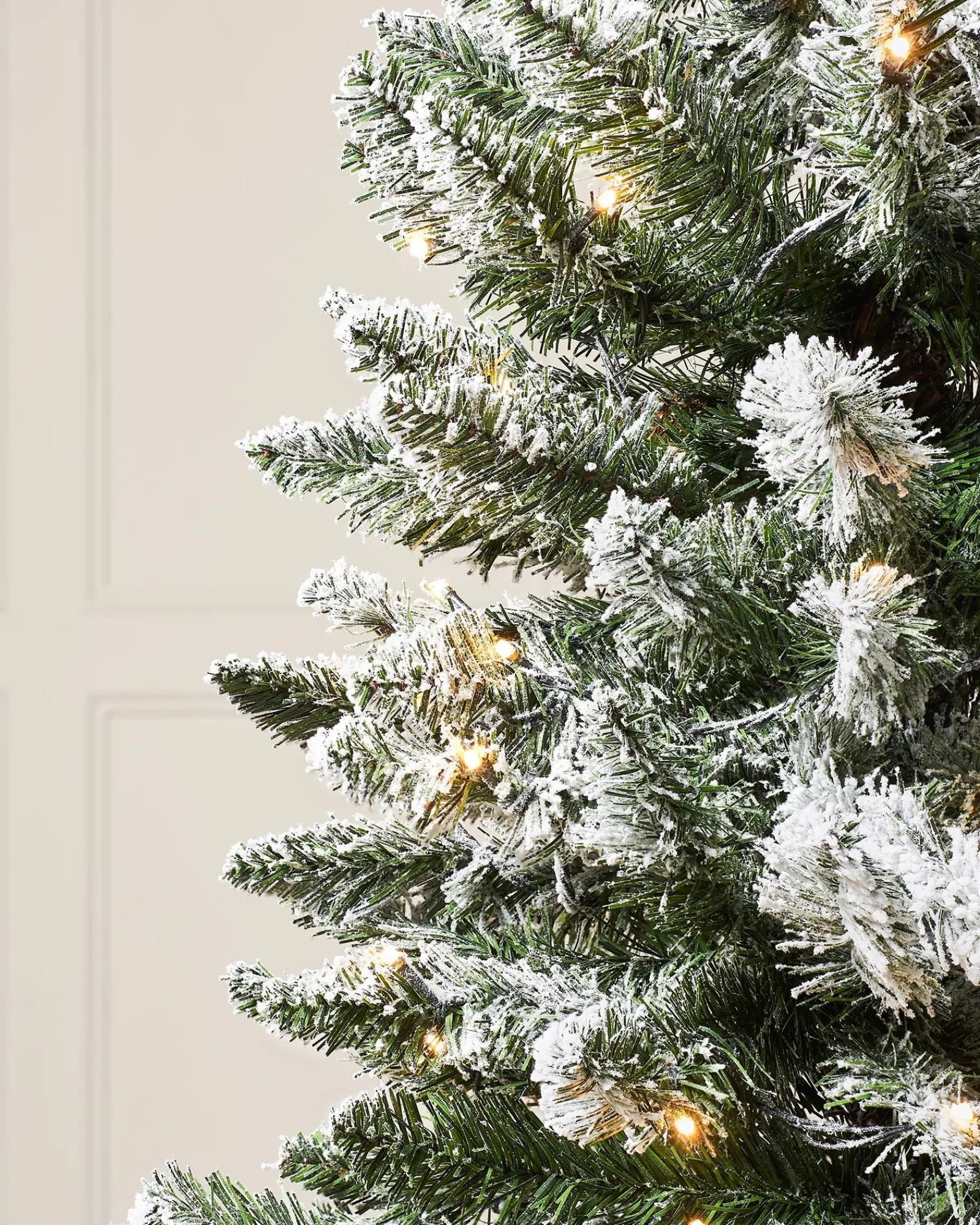 WeRChristmas Pre-Lit Snow Flocked Pencil Christmas Tree, 6.5 Ft