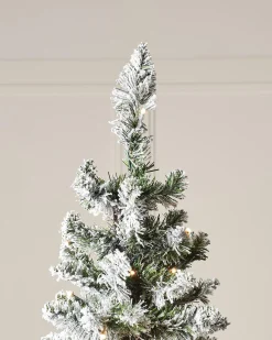 WeRChristmas Pre-Lit Snow Flocked Pencil Christmas Tree, 6.5 Ft
