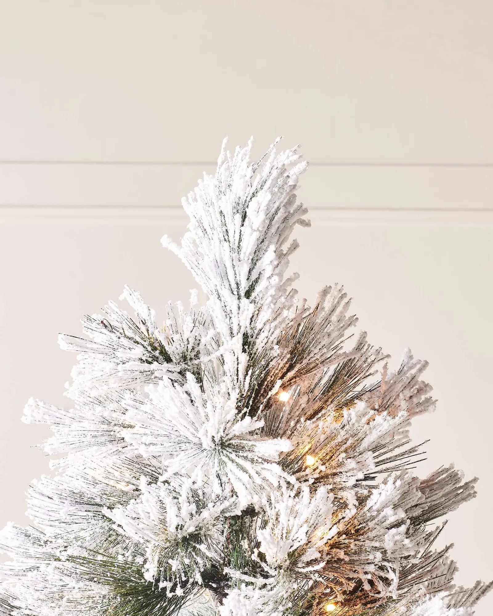 WeRChristmas Pre-Lit Snow Flocked Pine Needle Christmas Tree, 6 Ft