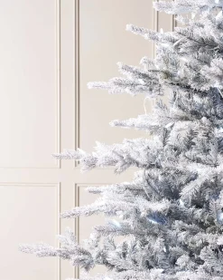 WeRChristmas Pre-Lit Snow Flocked Spruce Christmas Tree, 7 Ft