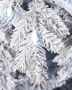 WeRChristmas Pre-Lit Snow Flocked Spruce Christmas Tree, 7 Ft