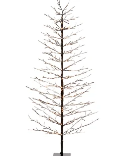 WeRChristmas Pre-Lit Snow Flocked Twig Tree, 6 Ft
