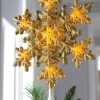WeRChristmas Pre-Lit Snowflake Christmas Tree Topper, Gold, 29 Cm