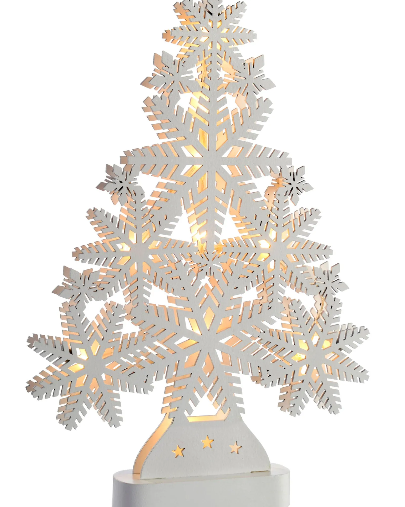 WeRChristmas Pre-Lit Snowflake Tree Table Christmas Decoration, 39.5 Cm
