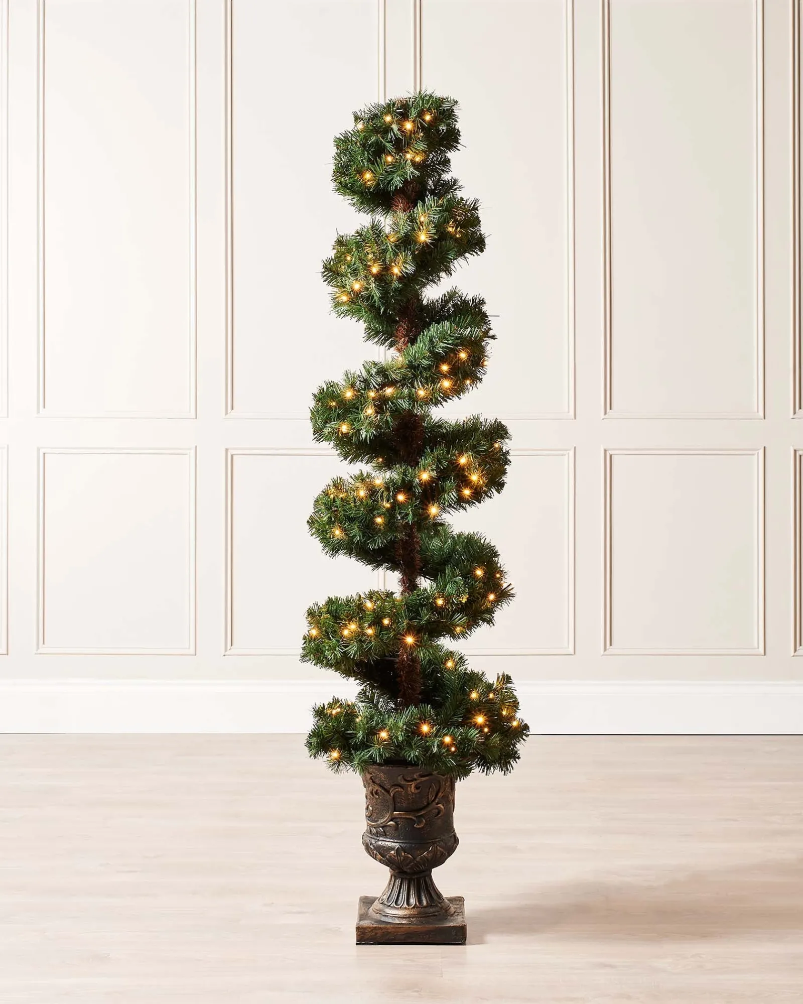 WeRChristmas Pre-Lit Spiral Potted Christmas Tree, 6 Ft
