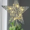 WeRChristmas Pre-Lit Star Christmas Tree Topper, Silver, 31 Cm