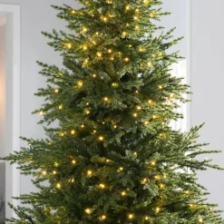 WeRChristmas Pre-Lit Traditional Fir Multi-Function Christmas Tree, 7 Ft