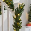 WeRChristmas Pre-Lit Warm White LEDs Garland, 18 Ft