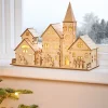 WeRChristmas Pre-Lit Wooden Church Scene, 28 Cm