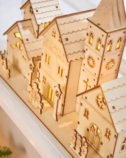 WeRChristmas Pre-Lit Wooden Church Scene, 28 Cm