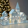 WeRChristmas Pre-Lit Wooden Church Scene, 22 Cm
