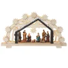 WeRChristmas Pre-Lit Wooden Nativity Scene, 26 Cm