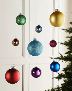WeRChristmas Rainbow Glass Baubles, 24 Pack, 6 Cm