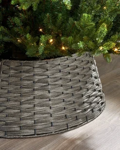 WeRChristmas Rattan Tree Collar, Grey, 65 Cm