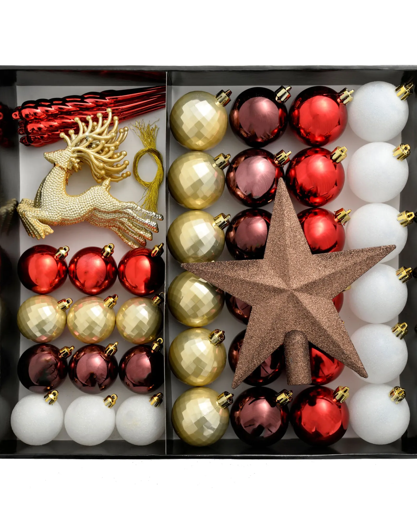 WeRChristmas Red/Gold Shatterproof Baubles Set, 50 Pack