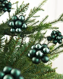 WeRChristmas Sage Green Glass Berry Cluster Baubles, 10 Pack