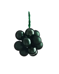 WeRChristmas Sage Green Glass Berry Cluster Baubles, 10 Pack