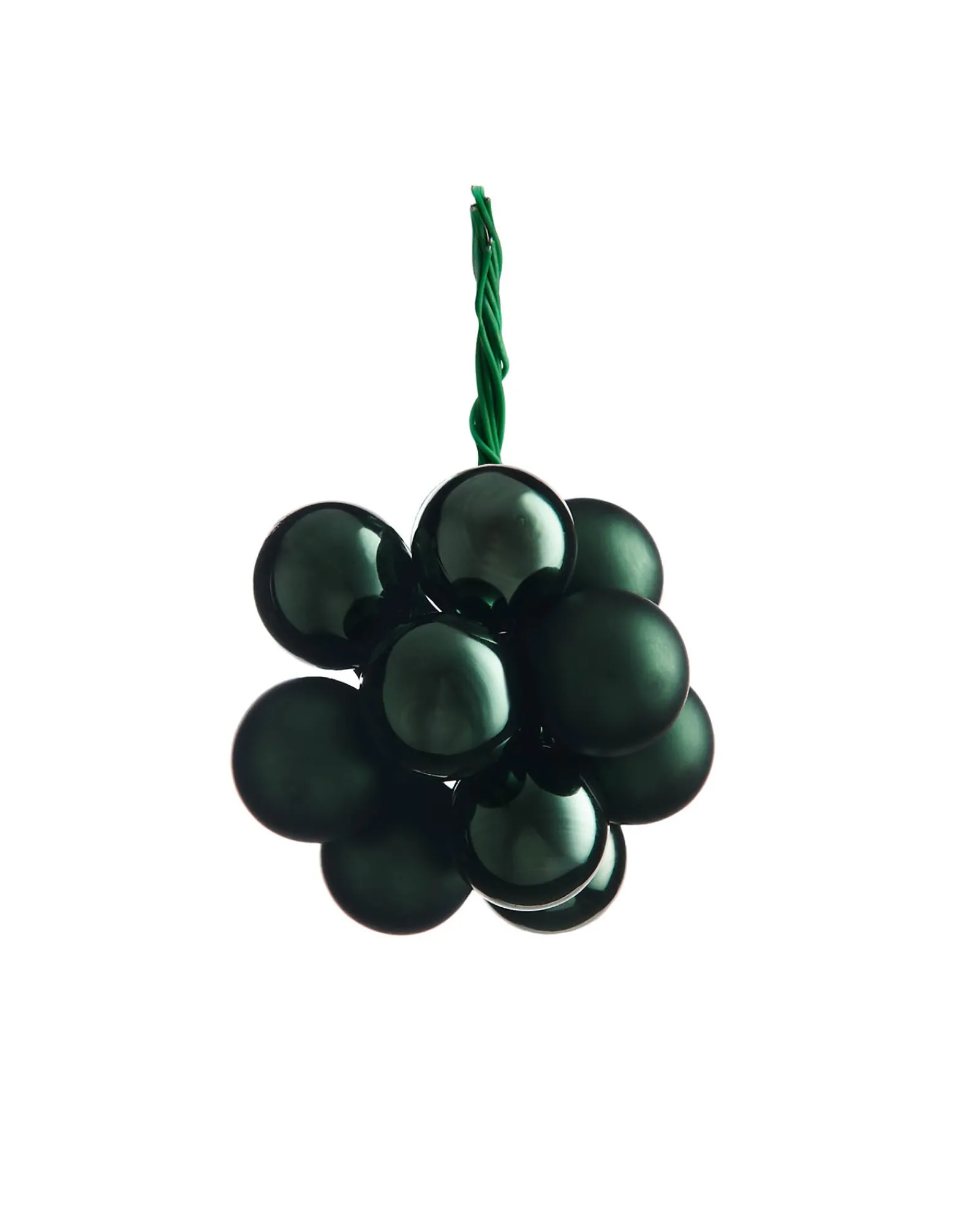 WeRChristmas Sage Green Glass Berry Cluster Baubles, 10 Pack