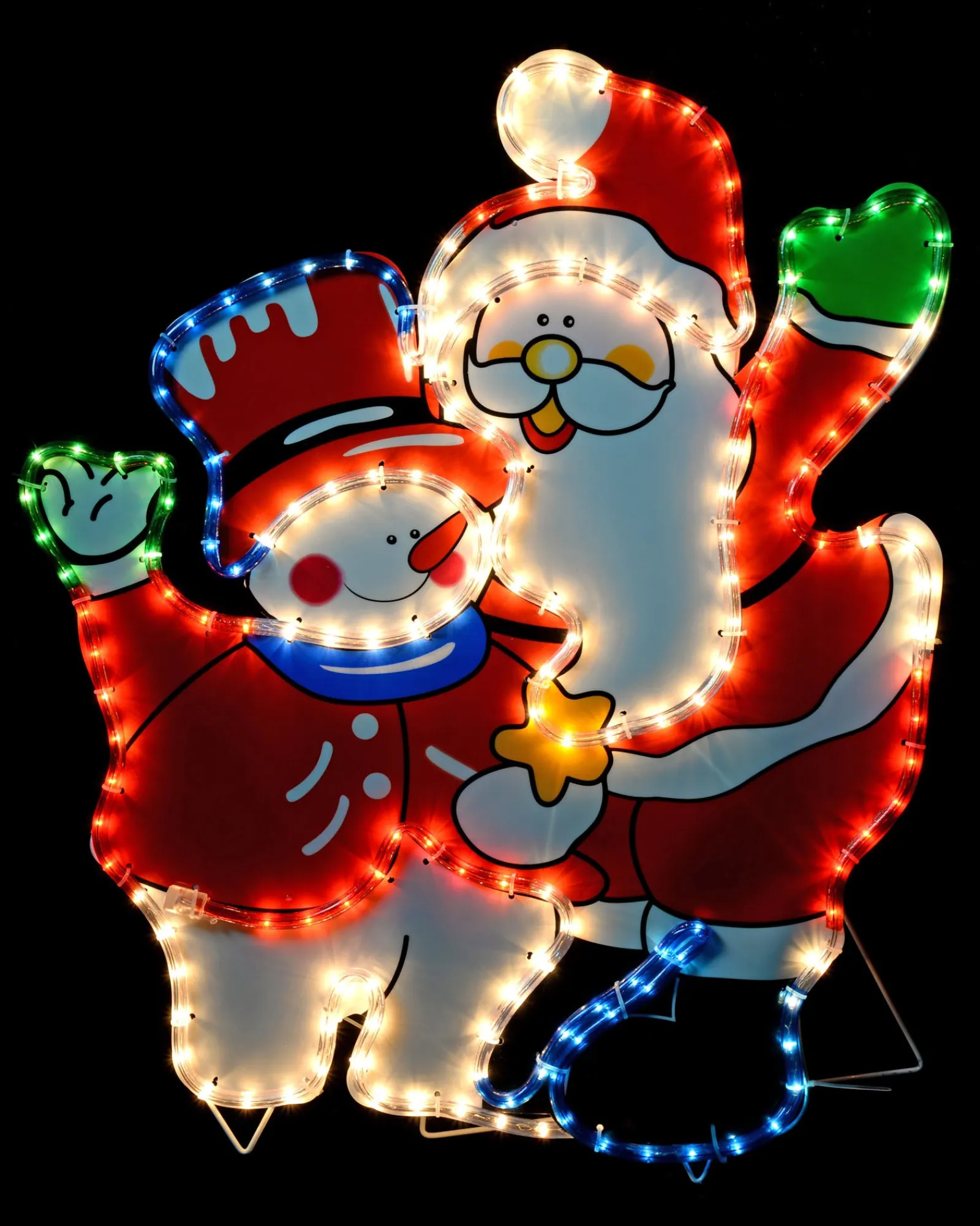 WeRChristmas Santa And Snowman Rope Light Silhouette, 71 Cm