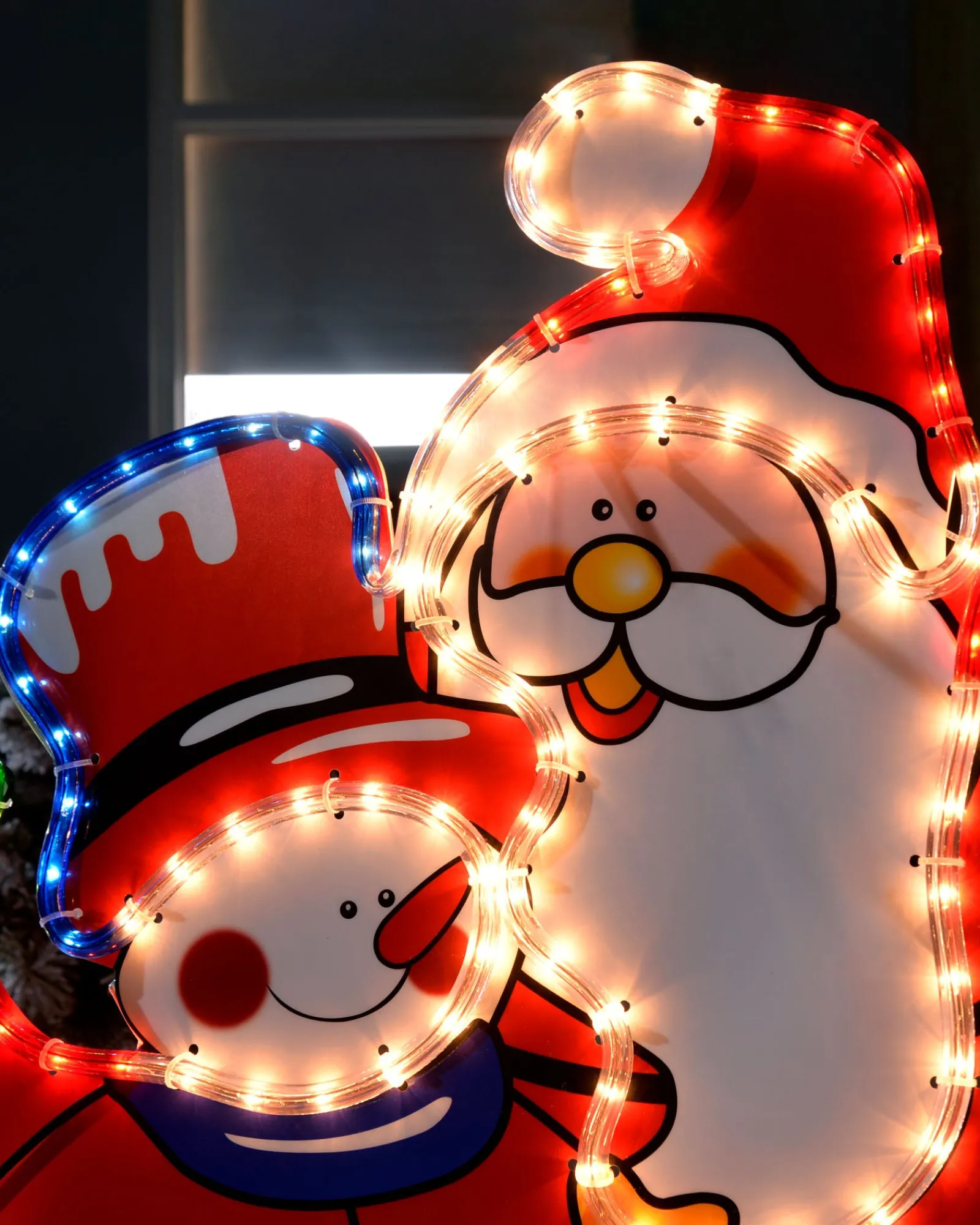 WeRChristmas Santa And Snowman Rope Light Silhouette, 71 Cm