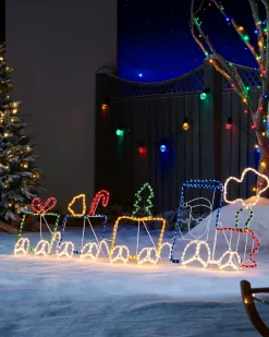 WeRChristmas Santa And Train Rope Light Silhouette, 200 Cm