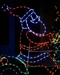 WeRChristmas Santa On A Motorbike Rope Light Silhouette, 1.6 M