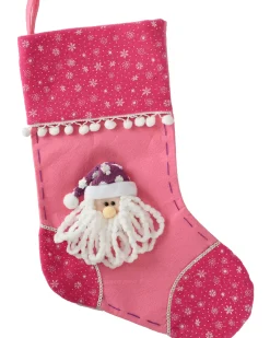 WeRChristmas Santa Stocking, Pink/Purple, 48 Cm
