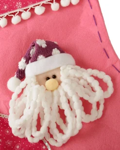 WeRChristmas Santa Stocking, Pink/Purple, 48 Cm