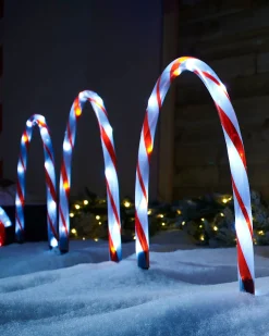 WeRChristmas Set Of 4 Candy Cane Arch Pathway Stake Lights, 50 Cm