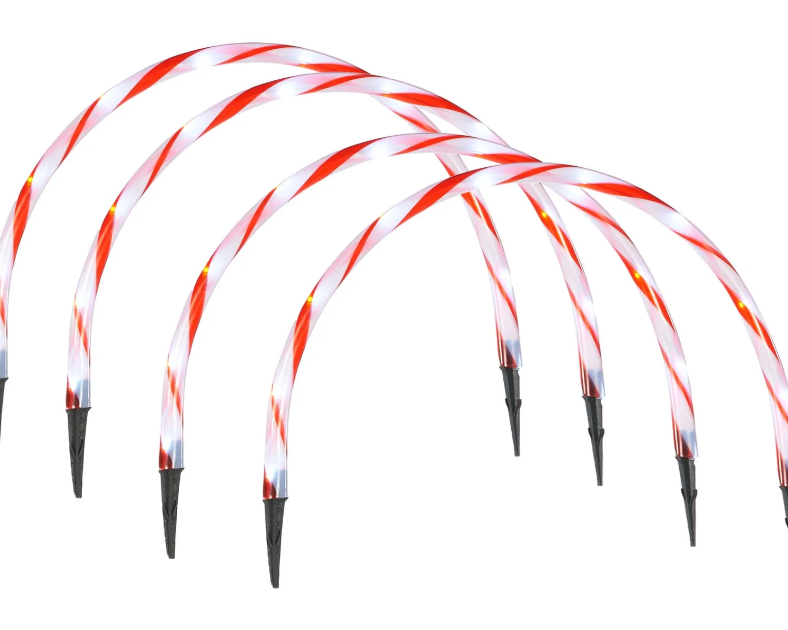 WeRChristmas Set Of 4 Candy Cane Arch Pathway Stake Lights, 50 Cm
