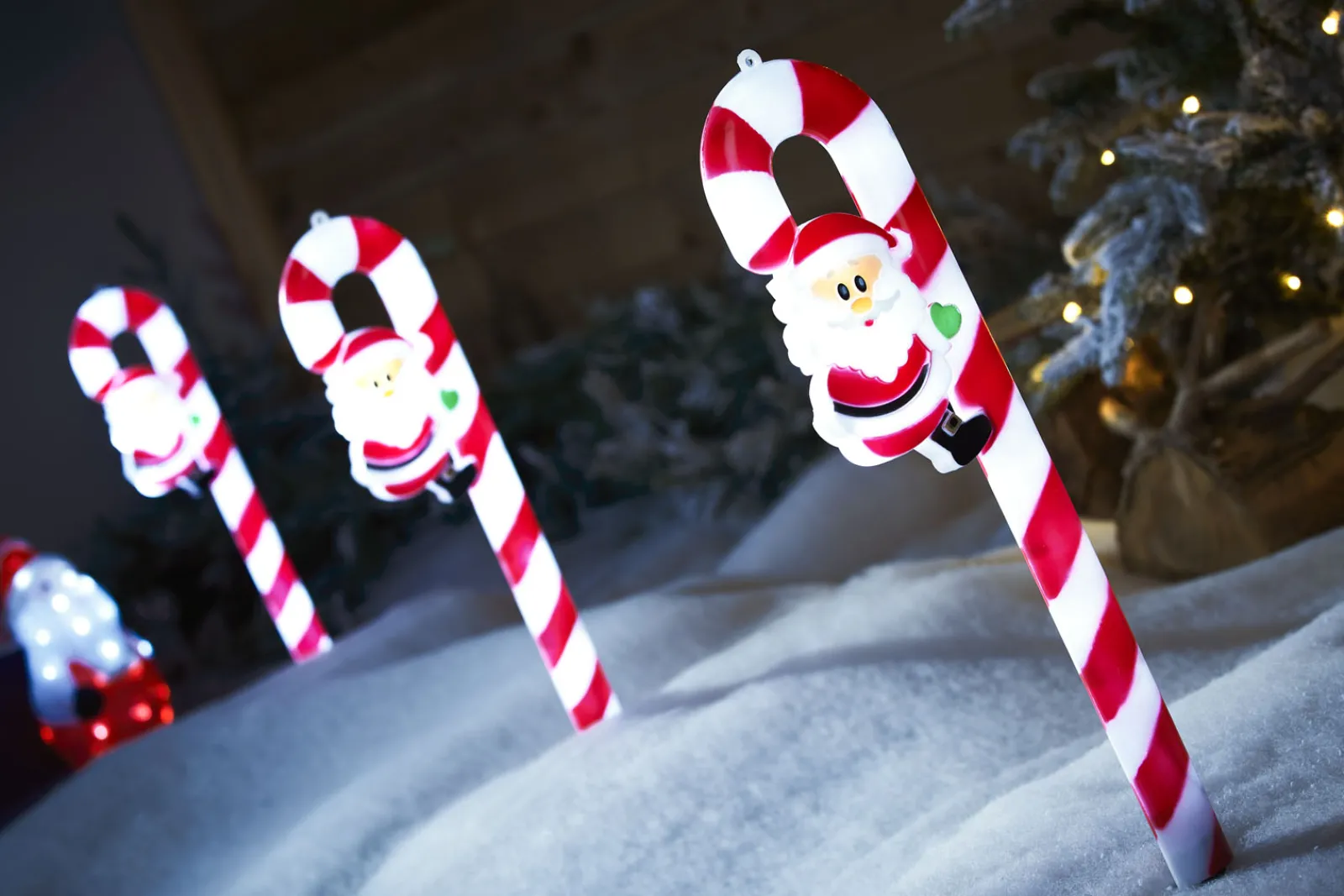 WeRChristmas Set Of 3 Candy Cane Pathway Stake Lights, 60 Cm
