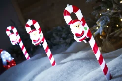 WeRChristmas Set Of 3 Candy Cane Pathway Stake Lights, 60 Cm