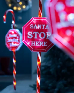 WeRChristmas Set Of 4 Candy Cane Pathway Stake Lights, 80 Cm