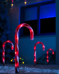 WeRChristmas Set Of 4 Connectable Candy Cane Pathway Lights, 38 Cm