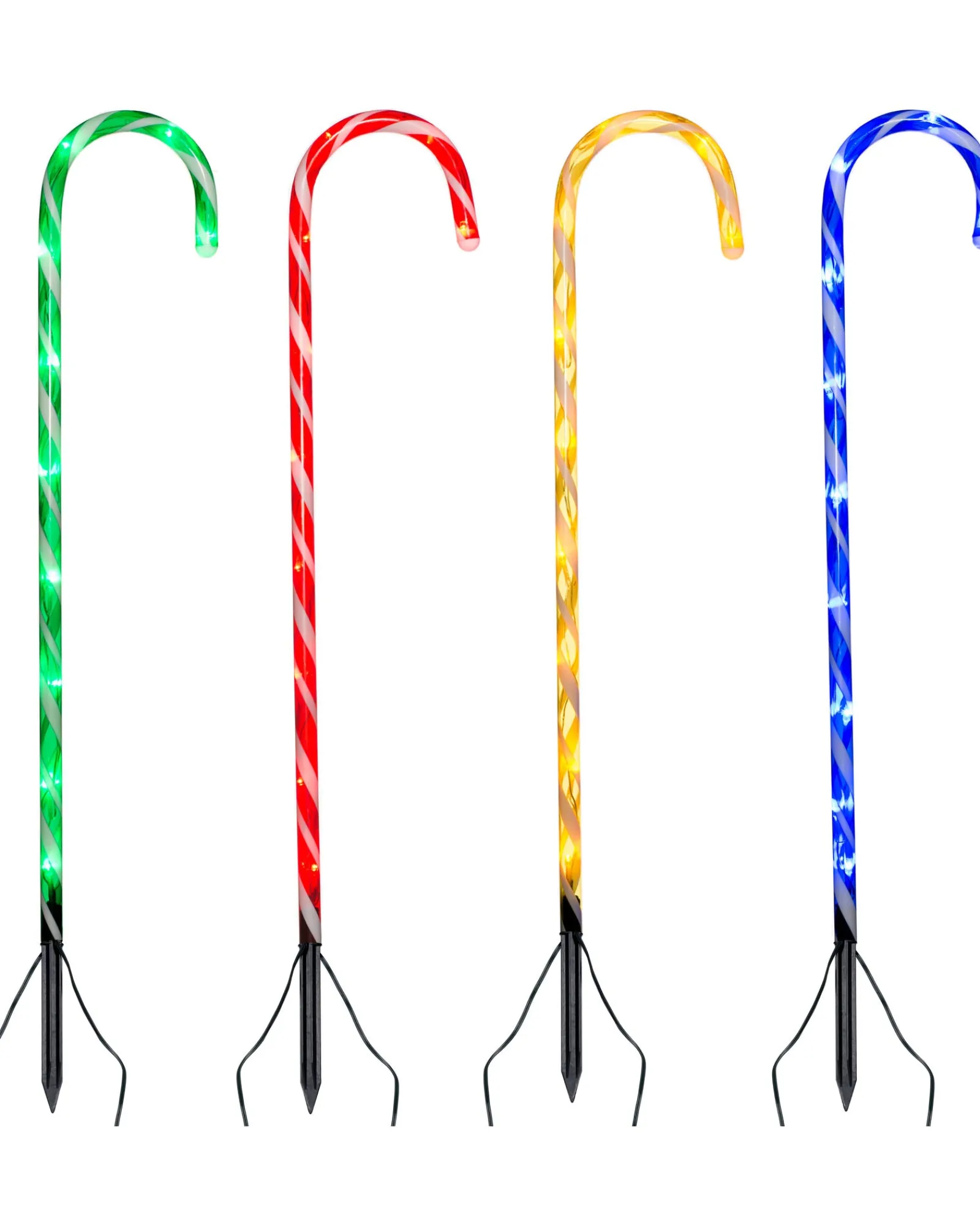 WeRChristmas Set Of 4 Connectable Candy Cane Pathway Lights, 75 Cm