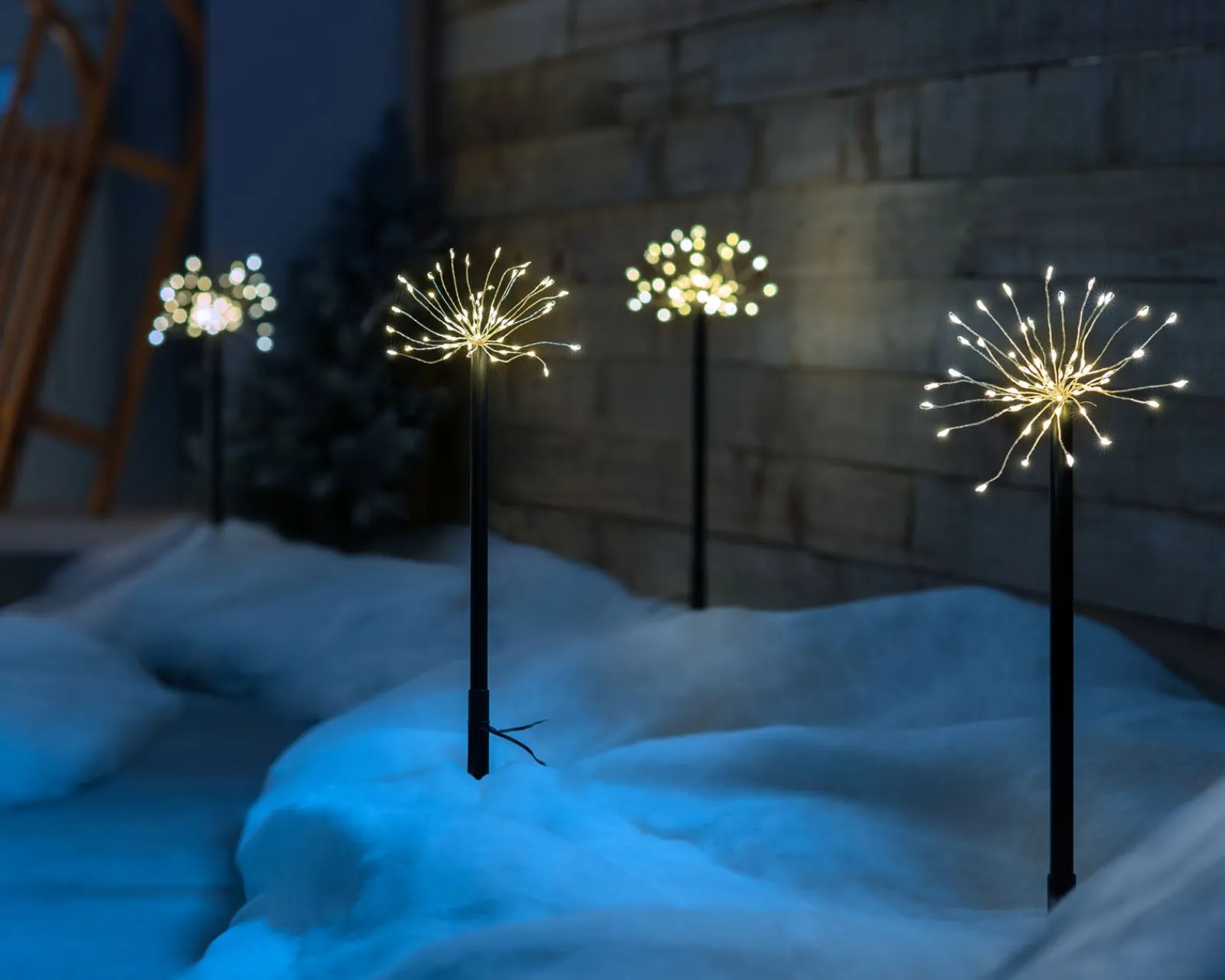 WeRChristmas Set Of 4 Exploding Firework Pathway Stake Lights, 44 Cm