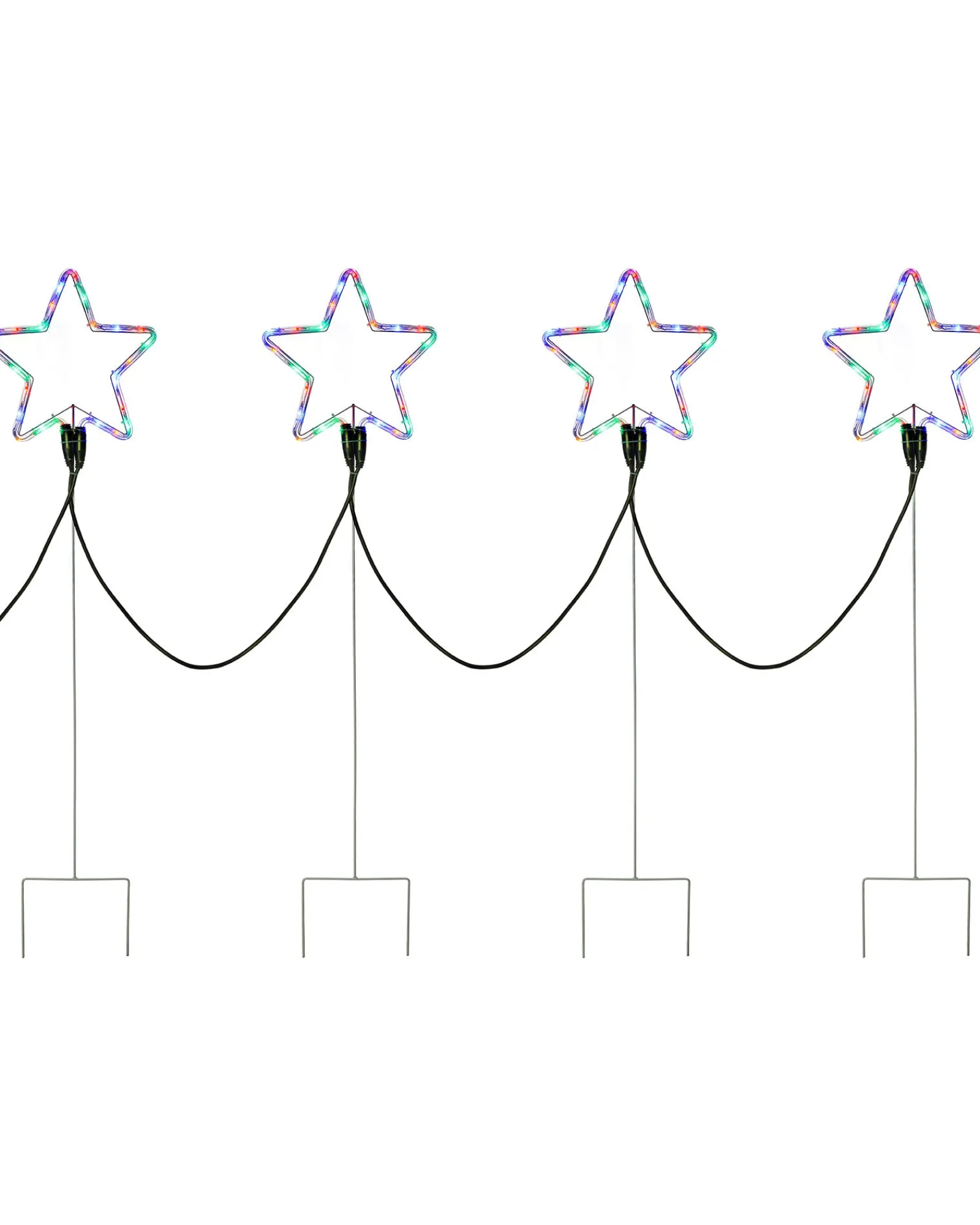 WeRChristmas Set Of 4 Flashing Star Rope Light Silhouette, 120 Cm