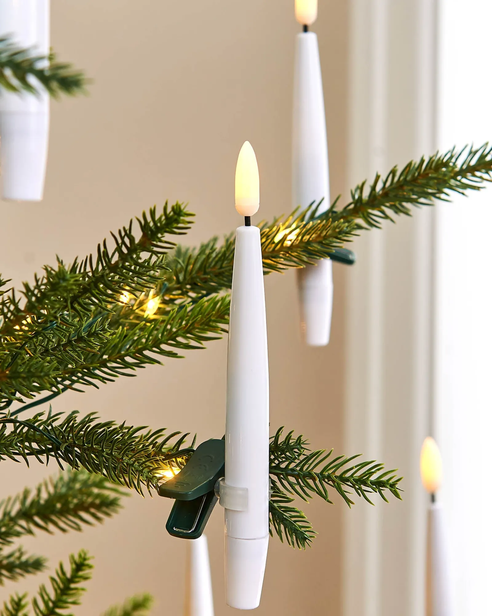 WeRChristmas Set Of 12 LED Clip On Candles, 15 Cm