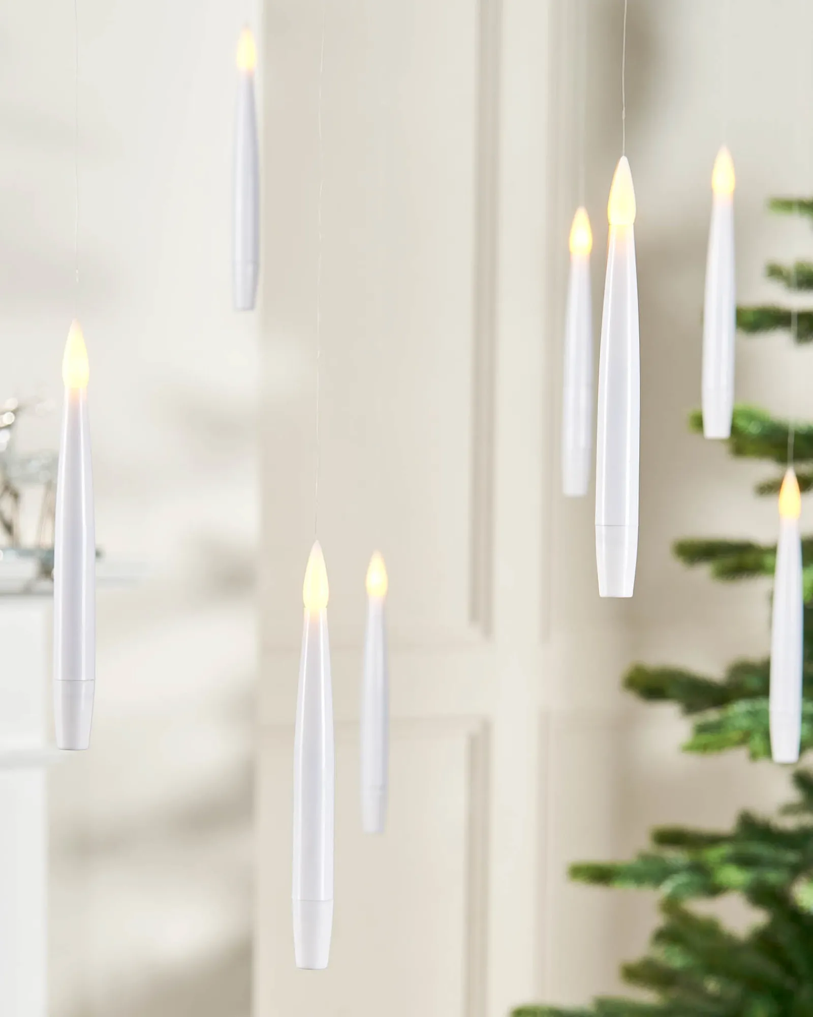 WeRChristmas Set Of 10 LED Hanging Candles, 15 Cm