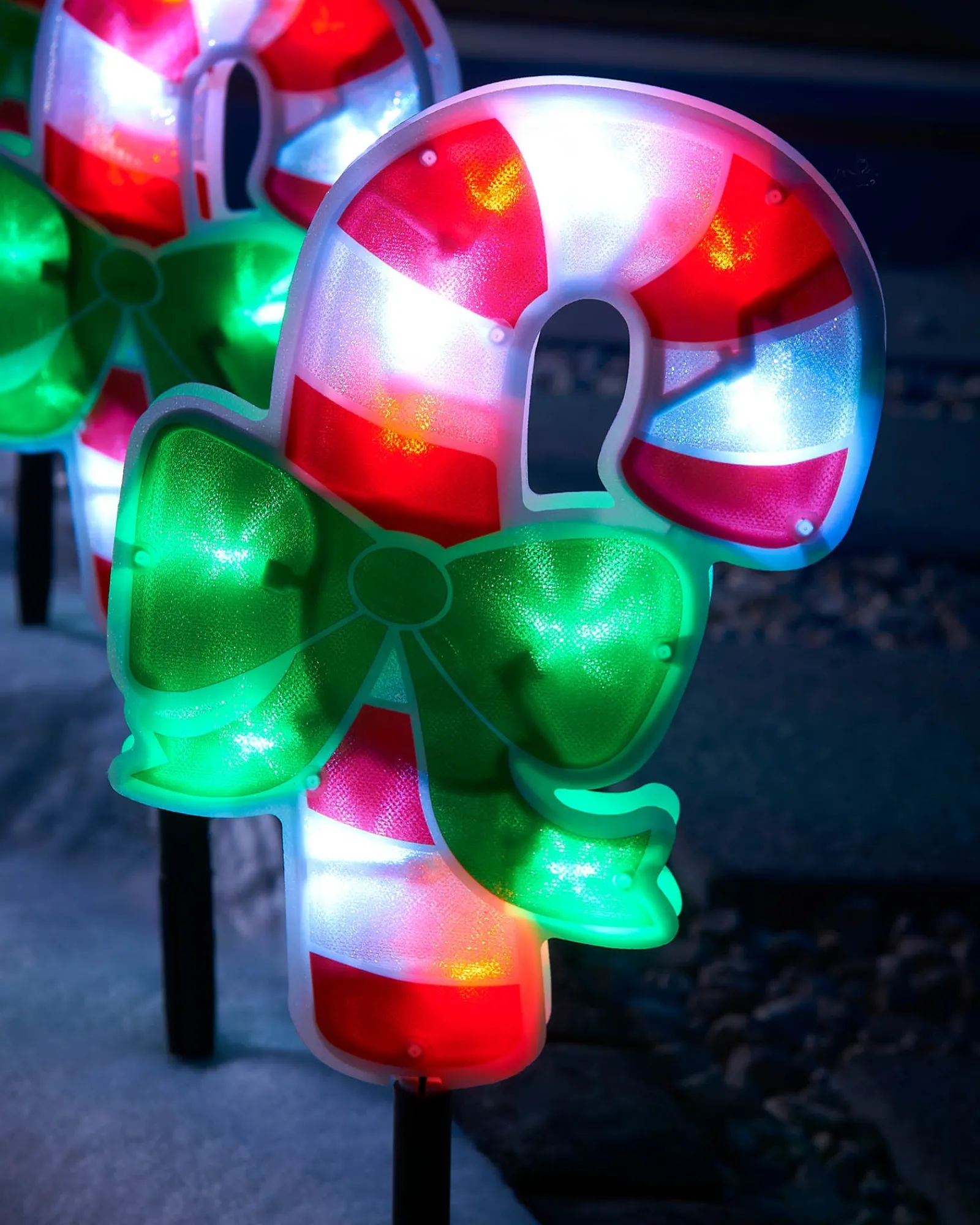 WeRChristmas Set Of 4 Pre-Lit Candy Cane Pathway Lights, 24 Cm